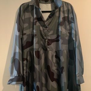 Army fatigue plus size dress